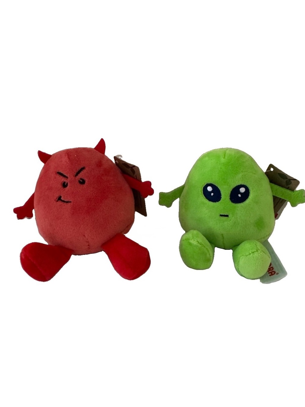 EggSpressions Plush Lot of 2 Deviled Egg and an Eggstra Terrestrial Alien Toy 3”